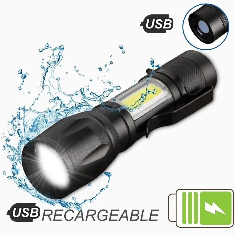 Mini Linterna Tactica Recargable USB